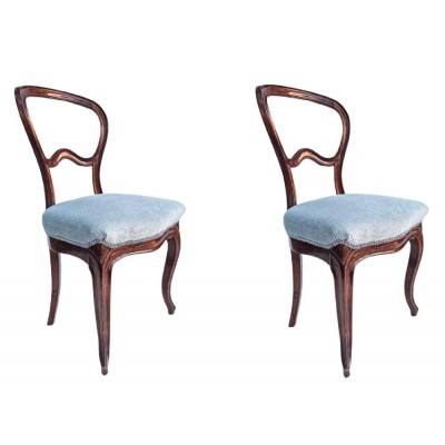 Para krzesel w stylu Ludwik Filip. Mahoń, politura
